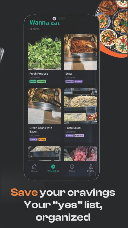 Would Eat collection screen